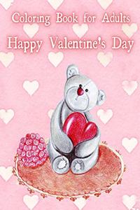 Coloring Book for Adults. Happy Valentines Day.