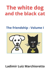 white dog and the black cat