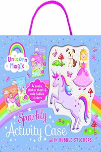 Unicorn Magic Sparkly Activity Case with Bubble Stickers