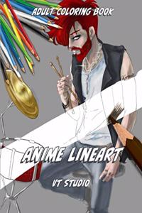 Anime Lineart Adult Coloring Book