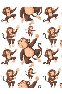 Dancing Monkeys Blank Lined Notebook