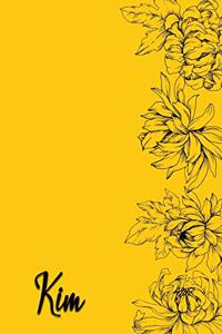 Kim: Personalized with Vietnamese Name Writing Journal for Women - Elegant Chrysanthemum & Yellow