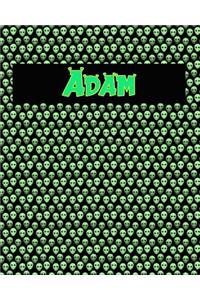 120 Page Handwriting Practice Book with Green Alien Cover Adam