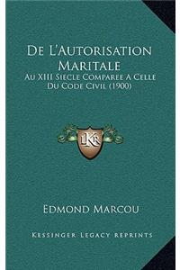 De L'Autorisation Maritale