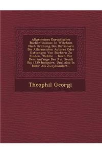 Allgemeines Europaisches Bucher-Lexicon