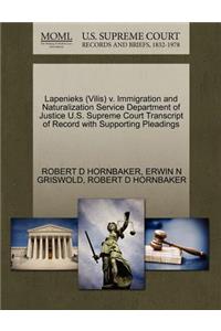 Lapenieks (Vilis) V. Immigration and Naturalization Service Department of Justice U.S. Supreme Court Transcript of Record with Supporting Pleadings