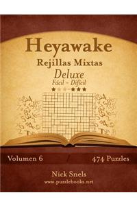 Heyawake Rejillas Mixtas Deluxe - de Facil a Dificil - Volumen 6 - 474 Puzzles