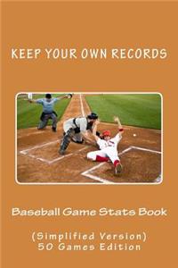 Baseball Game Stats Book
