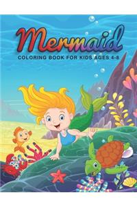 Mermaid Coloring Book For Kids Ages 4-8