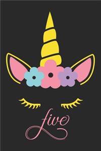 Five Unicorn (Unicorn Journal Notebook)