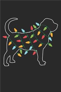 Bloodhound with Christmas Lights - Christmas Notebook - Bloodhound Diary - Dog Journal - Christmas Gift for Dog Lover