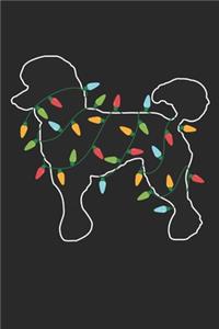 Poodle with Christmas Lights - Christmas Notebook - Poodle Diary - Dog Journal - Christmas Gift for Dog Lover