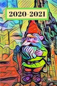 Bright Green Shirt & Red Hat Gnome Lover's Dated Weekly 2 year Calendar Planner Gift Book for Gnomers
