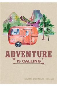 Camping Journal & RV Travel Logbook, Red Vintage Camper Adventure