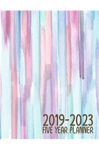 2019 - 2023 Five Year Planner: Multi Year Calendar Monthly Planner 2019 - 2023 Pastel Watercolor