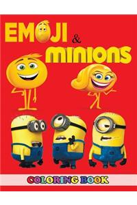 Emoji and Minions Coloring Book: 2 in 1 Coloring Book for Kids and Adults, Activity Book, Great Starter Book for Children with Fun, Easy, and Relaxing Coloring Pages