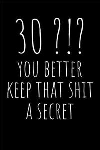 30?!? You Better Keep That Shit a Secret