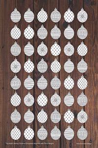 Tiny Adult Coloring Christmas Ornaments Notebook with Floral Margins