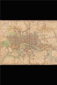 An Antique Map of London, England in 1813 Journal