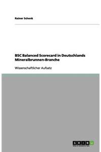 BSC Balanced Scorecard in Deutschlands Mineralbrunnen-Branche