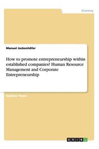 How to promote entrepreneurship within established companies? Human Resource Management and Corporate Entrepreneurship