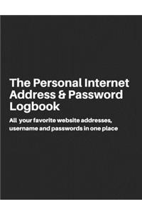 The Personal Internet Address & Password Logbook