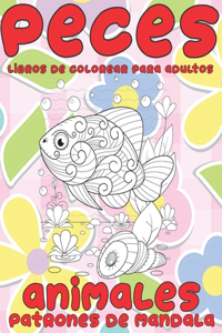Libros de colorear para adultos - Patrones de mandala - Animales - Peces
