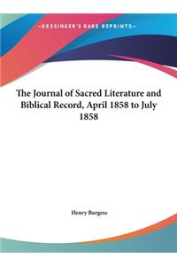 The Journal of Sacred Literature and Biblical Record, April 1858 to July 1858