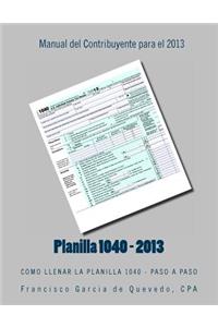 Planilla 1040 - Manual del Contribuyente - 2013