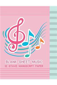 Blank Sheet Music 12 Stave Manuscript Paper