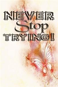 Never stop trying scrapbook pink gold vintage cover with butterfly for new year