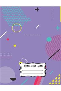 Composition Notebook: 120 Notebook Lined Page Softcover Notes Journal College Ruled Composition Notebook 8.5'' x 11'' 120 pages -Smile Violet (Series: Abstract Memphis St