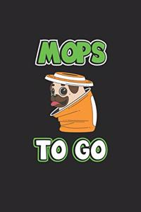Mops To Go: Notizbuch, Notizheft, Notizblock - Geschenk-Idee für Mops & Kaffee Fans - Karo - A5 - 120 Seiten