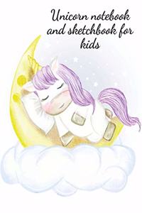 Unicorn notebook and sketchbook for kids