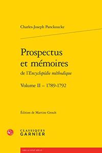 Prospectus Et Memoires de l'Encyclopedie Methodique