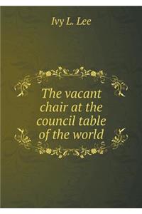 The vacant chair at the council table of the world