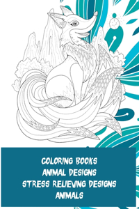 Animal Designs Coloring Books - Stress Relieving Designs Animals - Elephants