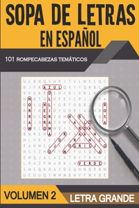 Sopa de Letras en Español Letra Grande - Volumen 2