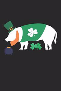 St. Patrick's Day Notebook - St. Patrick's Day Gift for Animal Lover - St. Patrick's Day Pig Journal - Pig Diary