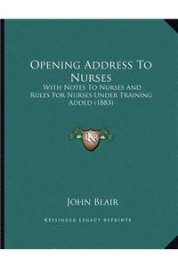Opening Address to Nurses