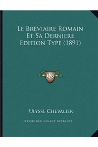 Breviaire Romain Et Sa Derniere Edition Type (1891)