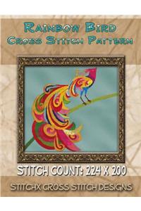 Rainbow Bird Cross Stitch Pattern