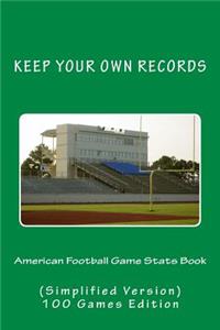 American Football Game Stats Book