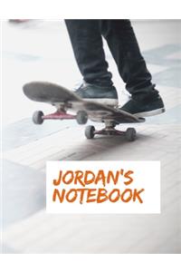 Jordan's Notebook: - My Name Journal, Dot Grid Journal, 100 pages, 8.5x11 large print, Soft Cover, Glossy Finish.