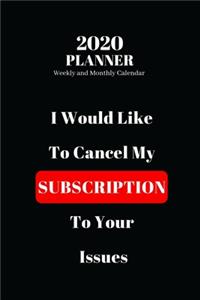 2020 Planner Weekly and Monthly Calendar