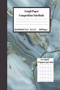 Graph Composition Notebook 4 Squares per inch 4x4 Quad Ruled 4 to 1 / 8.5 x 11 100 Pages