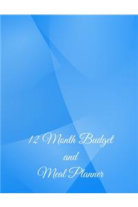 12 Month Budget and Meal Plan: 6 X 9 Monthly Budget Planner with Weekly Meal Plan and Shopping list pages