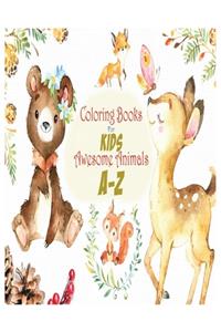 Coloring Books For Kids Awesome Animals A-Z