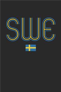 Vintage Sweden Notebook - Sweden Diary - Retro Swedish Flag Journal - Sweden Gifts