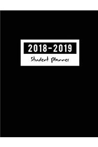 Student Planner: Academic Planner, Project Journal, Weekly Tracker, Diary School, Organizer and Calendar, for High School, College & University Students, Black Cover (Aug 2018-Dec 2019)